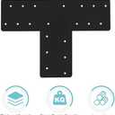 2 Pcs T Post Bracket,16.9"x 5" T Flat Mending Plate with Black Powder-Coated Joining Brackets, Connecting Brackets, T Shape Strap Plate Fit 6x6,8x8, for Repair House,Pavilion,Truss framing
