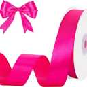 Hot Pink Ribbon 1 Inch 50 Yards Pink Satin Ribbon Valentine Ribbon for Valentine's Day Decor Bows Crafts Gift Wrapping Flower Bouquet Wedding Holiday Decorations