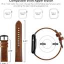 EDIMENS Leather Bands Compatible with Apple Watch 46mm 45mm 44mm 42mm(Series 1 2 3) Band Men Women, Vintage Genuine Leather Wristband Replacement Band Compatible for Apple Watch iwatch Series 10 9 8 7 6 5 4 SE2 SE