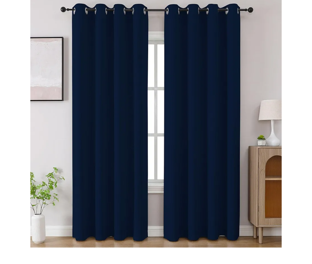 CUCRAF black e Blackout Curtains 84 inch Length 2 Panels Set, Room Darkening Drapes for Living Room Bedroom, Thermal Insulated Light Blocking Grommet Window Curtain (W52 x L84 Inch)