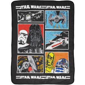 Jay Franco Plush Throw Blanket  46" x 60" Inch Hero Kids Soft & Cozy Fleece Throw for Bedroom & Couch Dcor, Official Licensed Product, Multi - Star Wars