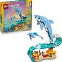 LEGO Creator 3 in 1 Sea Animals: Beautiful Dolphins Building Toy for Girls, Boys, & Kids, Ages 8+ - Gift for Birthdays - Build a Dolphin, Seahorse, or Crab Animal Figure - 31385