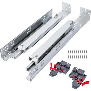 LONTAN 1 Pair Undermount Soft Close Drawer Slides 15 Inch Full Extension Drawer Glides with 3D Adjustable Lock Device and Rear Mounting Brackets,Concealed Bottom Mount Rails 100 LB Capacity