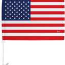 USA Car Flag Decorations Flags Kit Bandera Para Carros Window Clip Pole Mount Kit Truck Rod Auto Accessories Freedom Poster Independence Day Gifts American Patriotic Decor