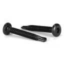 #12 x 1-1/4" Sheet Metal Screws 100Pcs 410 Stainless Steel Flat Head Socket Cap, Tek Allen Socket Drive Self Tapping Black Oxide by SG TZH