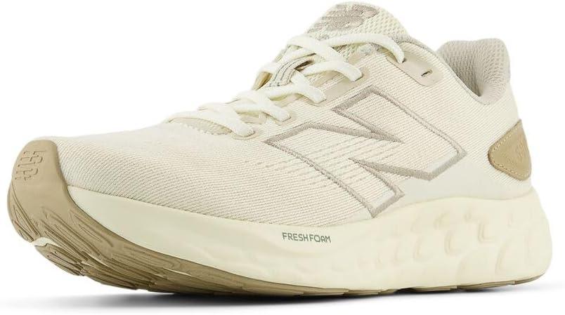 New Balance Women's Fresh Foam 680 V8 Running Shoe (11, Angora/Arid Stone/Angora)