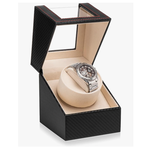 Automatic Single Watch Winder for Automatic Watches,Rotating Watch Case with Japanese Quiet Motor，AC Adapter or Battery Powered