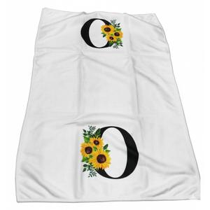 Z-synka Monogrammed Sunflower Hand Towels,Ini-tial O Tea Towel Letter Kitchen Towels,Sunflower Gifts for Women,Monogram Dish Towel 17x23 Inch,Kitchen Bathroom Decorative Ini-tial Gifts for Mom Wife Pack of 3