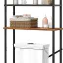 HOOBRO Over The Toilet Storage, 4-Tier Over Toilet Bathroom Organizer, Freestanding Above Toilet Shelf with Adjustable Feet, Space Saving, Easy to Assemble, Rustic Brown and Black BF64TS01, 25"L x 8.7"W x 67.7"H