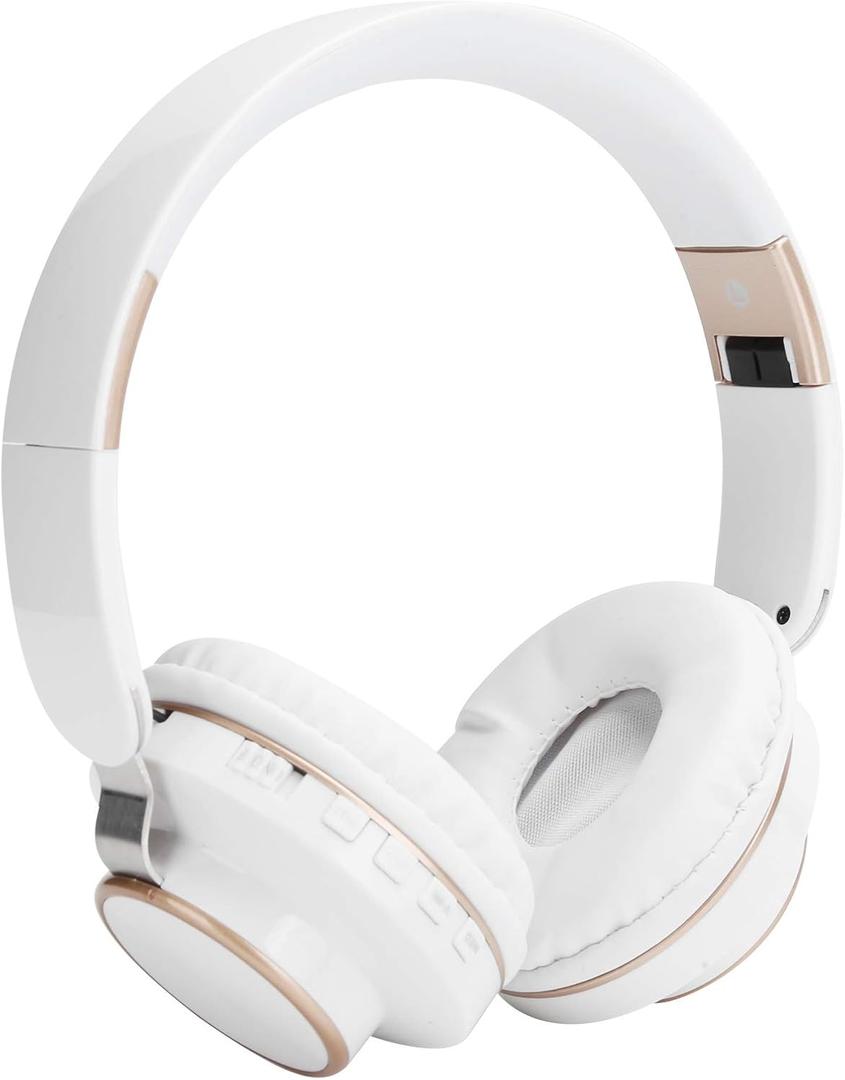 ASHATA Bluetooth Headphones Over Ear, Bluetooth 5.0 HiFi Stereo Headset, Folding Telescopic Sports Computer Gaming Headphone for Online Class, Home Office, PC, Cell Phones, TV