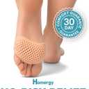 Homergy Metatarsal Foot Pads - Soft Gel Ball of Foot Cushions for Pain Relief, Ultra-Thin Sleeve Design, Stays in Place, Breathable & Reusable - Fits Heels, Flats, Sneakers (4 Pads / 2 Pairs)