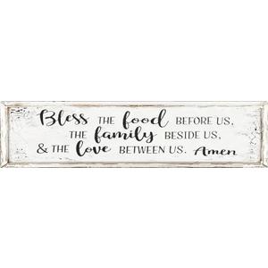 Bless The Lord And Family Metal Sign 4x16in Heartwarming Plaque for Living Room Wall Prayer Home Decor