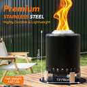 Breezz Smokeless Tabletop Fire Pit 7 in, Black