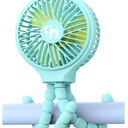 WiHoo Portable Stroller Fan, 11H Ultra-long Battery Life 3 Speed 360°Rotate, USB Rechargeable or Battery Operated Cooling Clip On Personal Fan for Baby Crib Travel Car Seat Blue