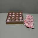 17 Pcs Pink Christmas Tree Decorations Set Large Velvet Wreath Bow 16 Christmas Ball Ornaments Holiday Tree Topper Bows Stripe Dot Hanging Ball for Party Staircase Fireplace