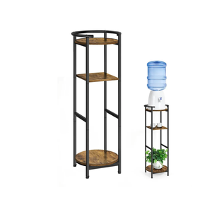 5 Gallon Water Dispenser Jug Stand 3-Tier Drink Beverage Dispenser Holder with Storage Shelf, 36.5'' Tall Water Stand for 1-5 Gallon Water Bottles/Crocks, Water Jug, Plants, Rustic Brown & Black