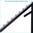SSWBasics Black 4 Way Adjustable Clothing Rack with Slanted Arms - Retail Clothing Rack Display - Adjustable Height Arms from 48" to 72" Perfect for Clothing Stores