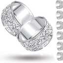 6 x Rhinestone Napkin Rings Silver Set of 6,Crystal Napkin Holder Crushed Diamond Serviette Buckles for Dinner, Wedding, Party, Holiday, Banquet,Everyday Table Setting Decor