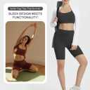 BALEAF Women 8" Biker Shorts with Pockets, High Waisted Workout Short Tummy Control Yoga Gym Spandex Running Volleyball (Black, XXXL)