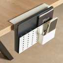 GAROOD Laptop Side Storage Vertical Stand Under Desk top Storage Clamp On Desktop Shelf Hanging Desk Organizer Computer Mount Side Table Organizer Caddy Book Caddy - One Tier White (Medium)