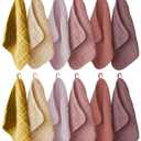 Ease Cubs 12 Pack Muslin Washcloths for Baby - 100% Cotton Baby Wash Cloths for or Baby Face Body Comfy and Soft for Newborn Infants Kids Girls and Boys - 12"x12" - Brown, Honey and Bean Paste Series