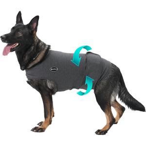 Dog Anxiety Vest, Skin-Friendly Thunder Jacket for Dogs, Dog Calming Shirt for Thunder, Fireworks, Vet Visits and Separation - Keep Pet Calm Without Medicine & Training, Anti Anxiety for Dogs (Large, Dark Gray)