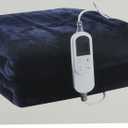 Sunbeam Microplush Heated Blanket Full, Navy Blue