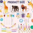 Gemscream 39 Pcs Safari Animal Cake Toppers Party Cake Animal Decorations Jungle Figures with Hats Mini Balloons for Wild Zoo Theme Party Birthday