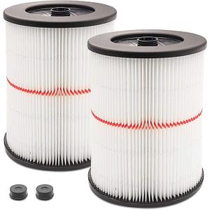 2 Pack  Cartridge Filter for Craftsman 917816 17816 Vacuum Filter General Purpose Wet Dry Air Filter Wet Dry Vac fit 5 Gallon and Larger Vacuum Cleaner