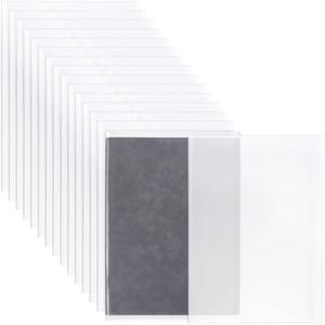 FINGERINSPIRE 16 PCS Clear Book Covers 18.7x12inch Plastic Transparent Plastic Sleeve Covers for A4 Books Rectangle with Self-Adhesive Closure Waterproof Dustproof Book Covers