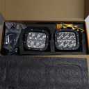Auxbeam XP-Ultra Series 5 Inch Cube Offroad Lights, Amber DRL Function, Amber White Light Covers, 132W 15600LM Spot Flood Combo, LED Pod Light Bar Off-Road Fog Lights, Pair