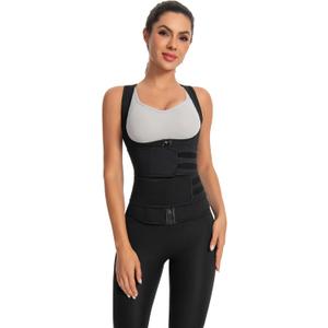 Corset Top Bodysuit Plus Size Black Shapewear Waist Trainer Corset Top (Black, XXL)