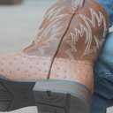 IUV Cowboy Boots For Men Western Ostrich Wide Durable Fashionable Embroidered Pull On Slip Resistant Assorted Colors Boots,  Brown US 11.5