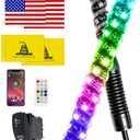 2PCS 2FT Whip Lights with Spring Base, Whip Lights for Side by Side with App & Remote Control, Spiral RGB Chasing Lighted Antenna Whips, Music LED Whip Light for ATV UTV RZR SXS Can-Am