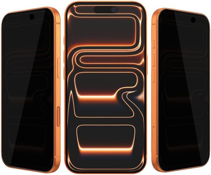 3 in 1 Pack Tempered Glass for iPhone 17 Pro Max Privacy Screen Protector, Military-Grade Shatterproof Protection, 9H Hardness, Anti-Spy Privacy Film, Fast & Easy Installation, Case FriendlyPrivacy Screen