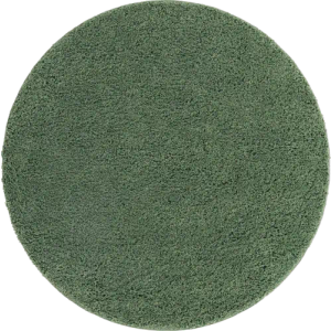 4 Ft Round Green fluffy rug