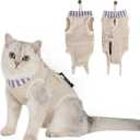 H HIDREAM Cat Clothes for Cats Only Female, Onesie for Women Spaying, Weaning, Skin Disease, Adjustable Cat Surgical Recovery Suit Gown Purple M