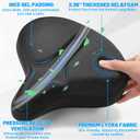 CDYWD Oversized Bike Seat for Men & Women, Comfortable Gel Padded, Extra Wide Bicycle Seat Cushion Comfort, Replacement Saddle for Peloton, Stationary Exercise Bike, Mountain Bike, Cruiser, City Bike