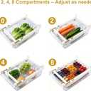 Refrigerator Organizers Storage Fridge Drawer, Storage Containers - 1 Pack | Under Shelf Drawer for Fruit, Deli, Cheese, Seafood, Pull Out Plastic Organizer Bins fit for Medium Fridge Shelf, Simple Use