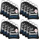 Windyun 16 Pcs Ball Drawstring Backpack Bulk Lightweight Draw String Bags Cinch Bags Drawstring Cinch Sack Tote(Baseball)