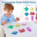 2 x 12pcs-Ocean Ocean Series Fidget Toys Sensory Stone for Kids Textured Soft Worry Stone for Autism Kids Calming - Fidget Stress Toys for Students Anxiety Relief - Small Prizes Fidget Toys