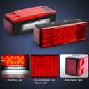 Nilight TL-20 2PCS Submersible Kit Low Profile Rectangular LED Stop Tail Turn Signal Side Marker Light on 12V RV Pickup Trucks Marine Boats Trailers