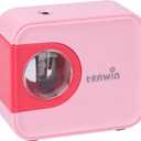 Portable Electric Pencil Sharpener, Pencil Sharpeners Battery Operated, Tungsten Steel Blade to Fast Sharpen, Kids Pocket Sharpener, Fit to 6-8mm No.2/Colored Pencils, School/Office/Home (Pink)