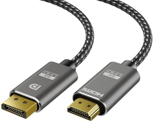 TagBreet 8K DisplayPort to HDMI Cable 15 ft, 8K@60Hz, 4K@240Hz, Nylon Braided, Unidirectional DisplayPort 1.4 Source to HDMI 2.1 Display, DP to HDMI Compatible with PC, Dell, AMD, Lenovo, Monitor, HP 3 Pack
