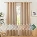 NICETOWN Natural Linen Camel Curtains 108 inches Long, Grommet Thick Linen Privacy Added Window Treatments with Light Filtering for Bedroom/Living Room, W55 x L108, 2 Panels