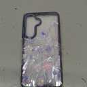Cute Floral Clear Case for Samsung Galaxy S25 5G 6.8'' +2*Screen Protector, Flower Pattern Print Design Funda Aesthetic Soft TPU & Hard PC Shockproof Protective Cover for Women Girl - Purple01