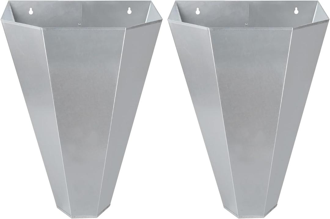 8-14 Pounds Large Chicken Restraining Cone,Galvanized Steel Killing Cone with Flat Back Design, for Chicken as Cornish Cross, Rhode Island Red and Turkeys, Easy to Clean (Silver, Large 2 Pack)