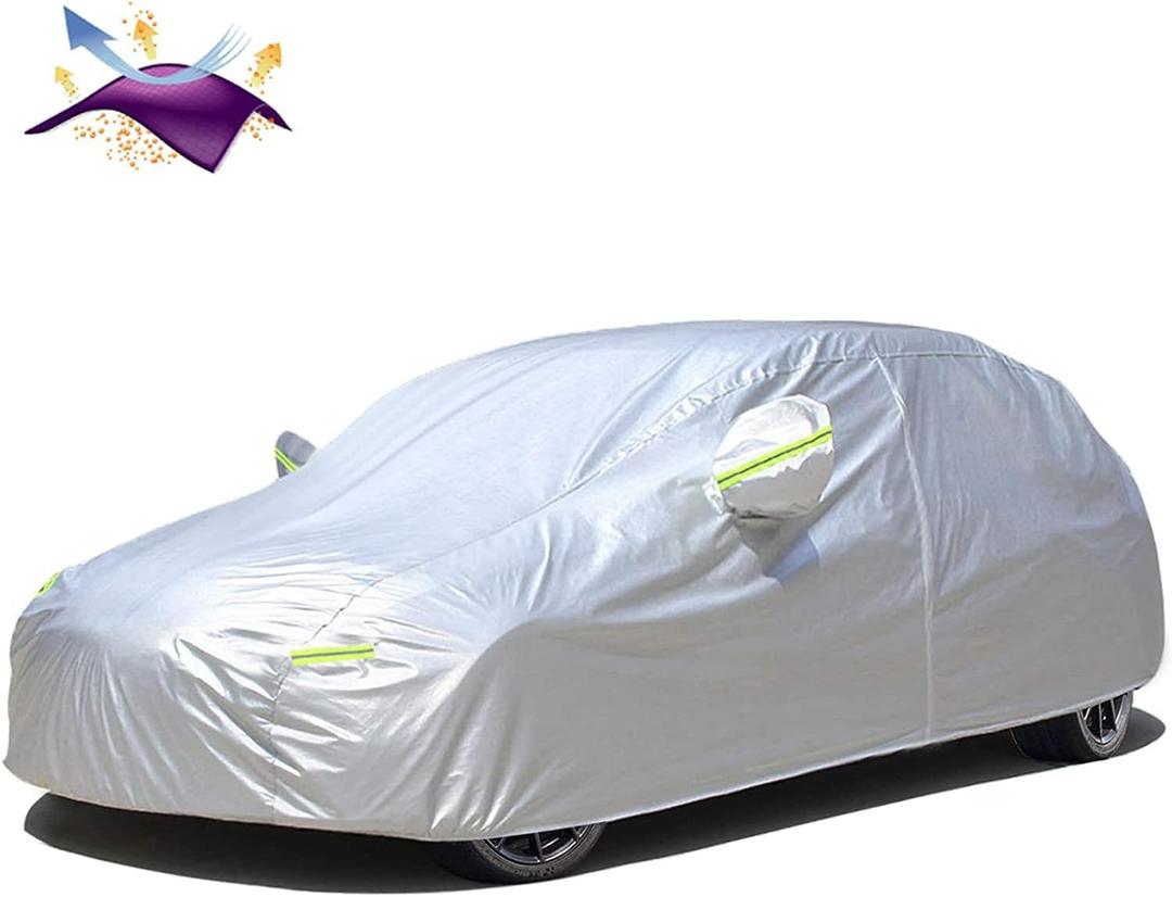 KouKou Oxford Hatchback Car Cover Waterproof All Weather, Fit Toyota Matrix, Honda Fit, VW Golf GTI, Hyundai Veloster, Ford Focus, Mini Cooper, Countryman etc. (178 x 72 x 59 inch)