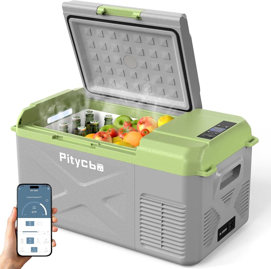 Car Refrigerator 12v Portable Fridge for Car, Auto 19 Quart Freezer Cooler, -468 12/24V DC 100~240 Volt AC for Truck, Camping, Travel, Vehicles, RV (Grey)
