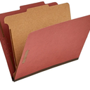 Amazon Basics Classification Folder- 100% Recycled, 1 Divider, 2" Embedded, 10 Count per Box, 12.09 x 10.63 inch (Letter), Red, 10 pack